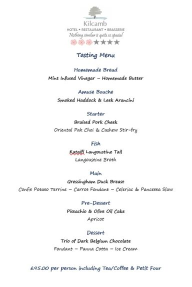 Tasting Menu 2 - January 2025